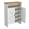 Modern Minimalist Shoe Cabinet With Sliding Door Design - White - Image 20