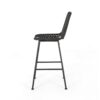 Sawtelle - Outdoor Wicker Barstools (Set of 2) With Faux Rattan And Iron Frame - Gray / Black - Image 7