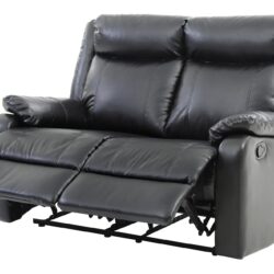 Sleek Contemporary Love Seat - Black