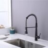 Commercial Kitchen Faucet With Pull Down Sprayer And Magnetic Docking Spray Head - Matte Black - Image 2