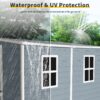 Outdoor Storage Shed With Floor Resin Shed With Two-Window, Waterproof, Lockable Doors For Patio, Yard, Lawn - Gray - Image 7