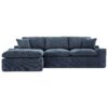 Cloud Sectional Sofa Upholstered Sofa Couch With Double-Layer Cushion And Side Pockets - Blue - Image 13