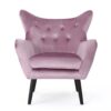 Alyssa - Upholstered Arm Chair With Wingback Design - Lavender - Image 5