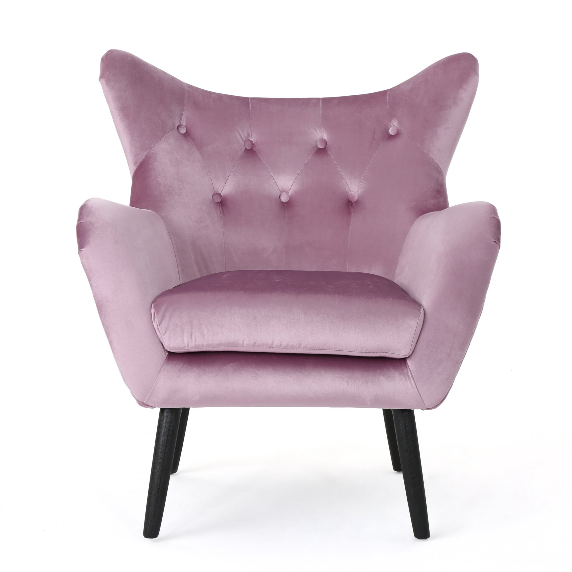 Alyssa - Upholstered Arm Chair With Wingback Design - Lavender - Image 5