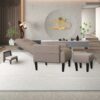 Living Room Sofa Single Chair And Ottoman, Modern Multi-Function Fabric Living Room Sofa Lounge Chair Bed And Stool. Soft Leisure Single Chair Adjustable Into 5 Angles With Sofa Bed - Gray - Image 3