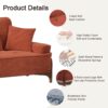Comfortable Deep Seated Sofa With Pillows For Bedroom, Living Room, Office - Brick Red - Image 7