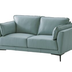 Mesut - Top Grain Leather Loveseat - Sage Green