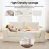 Convertible Loveseat Sofa Bed With Memory Foam & Steel Frame - Beige - Image 7