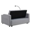 Modern Velvet Loveseat Futon Sofa Couch With Pullout Bed, Adjustable Backrest, Toss Pillows - Light Gray - Image 12