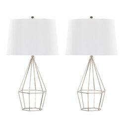 Diana - Contemporary Table Lamp (Set of 2) - Polished Nickel / Black Satin