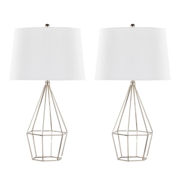 Diana - Contemporary Table Lamp (Set of 2) - Polished Nickel / Black Satin