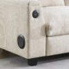 Sectional With Bluetooth Speaker Comfy Cloud Couch Set With Drop Down Table Cup Holders, USB Charger Storage Armrest Wide Seat Sofa - Beige - Image 10