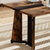 Rustic Rectangular Large Dining Table, Waterproof Desk For 8 People, & Steel With Adjustable Legs - Black / Rustic Brown - Image 9