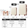 Hardshell Luggage Sets 2 Pieces + Bag Spinner Suitcase With Tsa Lock Lightweight 20" / 28" - Brown / White - Image 5