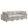 Sectional Sofa Couch Sofa Bed U-Shaped Sofa With Two Movable Ottoman And Three USB Ports For Living Room - Gray - Image 13