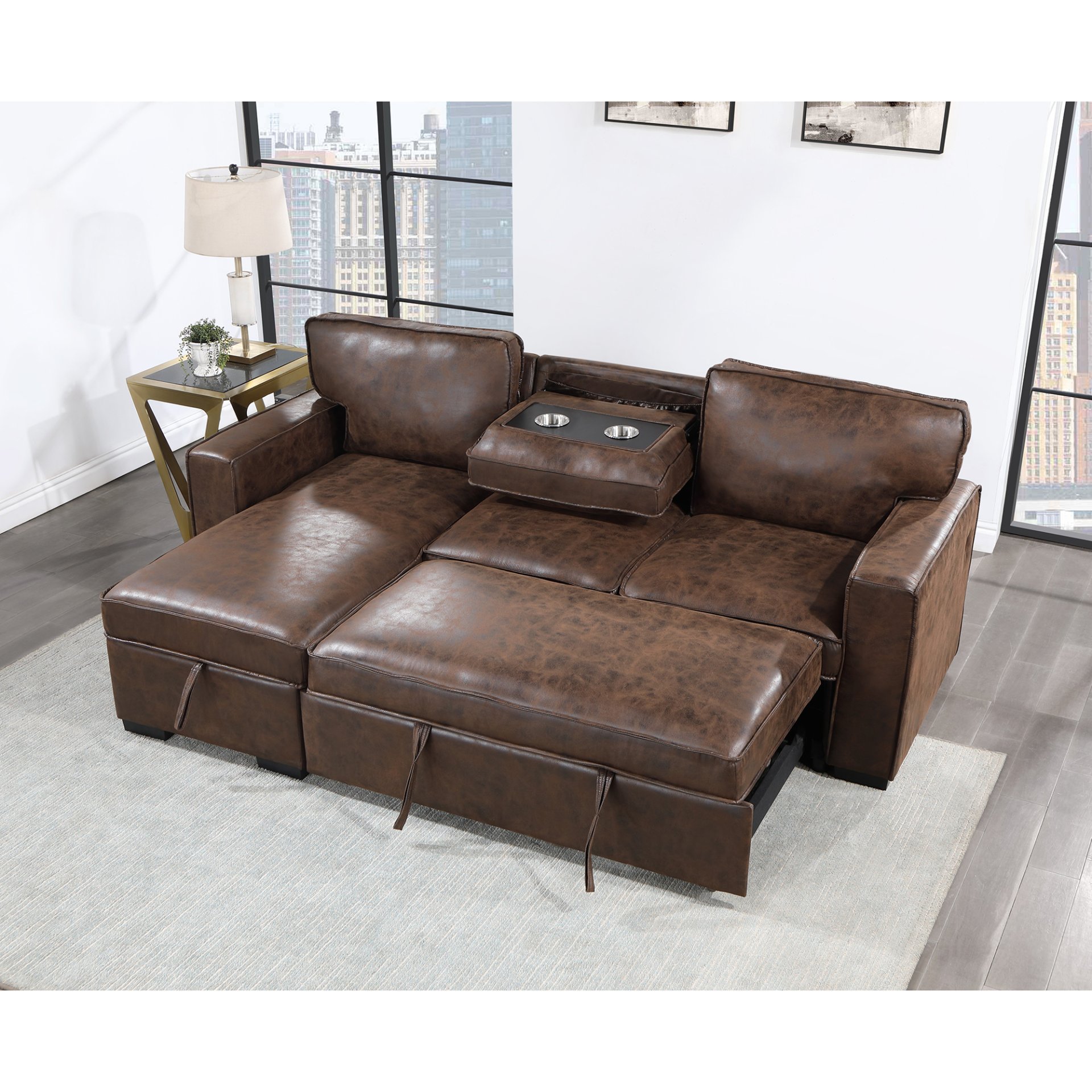 Territory - Reversible Pull Out Sofa Bed - Coffee - Image 6