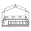Full Size Bed House Bed Frame With Fence - Gray - Image 3