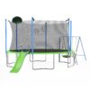 12Ft Trampoline With Slide And Swings, Astm Approved Large Recreational Trampoline With Basketball Hoop And Ladder, Outdoor Backyard Trampoline With Net, Capacity For Kids And Adults - Green / Blue - Image 8