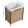 Modern 30" Freestanding Bathroom Vanity With Resin Sink & Soft Close Cabinet Doors - Light Coffee - Image 5
