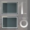 Briiiliant - Bathroom Vanity Mirror Anti Fog, Dimmable Rectangle Mirror & Front Lighting Smart Memory Function - Silver - Image 6