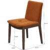 Laura - Mid-Century Modern Solid Wood Dining Chair (Set of 2) - Orange - Image 5