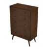 Caroline - Mid-Century Modern Dresser 5 Drawer - Dark Brown - Image 2