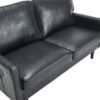 Mid Century Modern Loveseat Sofa, 2 Seater With USB & Removable Pillow Cover - Black - Image 25