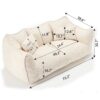 Comfortable Dual Beanbag Chair With High Resilience Foam Core For 2 People - Beige - Image 3