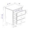 Classic Solid Wood 3 Drawer Nightstand - Gray - Image 3
