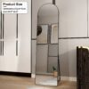 Arched Full Length Mirror With Frame For Bathroom Bedroom ing Store - Black - Image 7