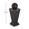 35.5" Tall Column Fountain With LED Lights, Retro Outdoor Decor, Weather Resistant Feature - Dark Brown - Image 3
