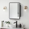 24X30" Led Black Framed Wall Mount Medicine Cabinet With Mirror Anti - Fog Function 3 Colors With Light - Black - Image 3