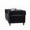 Chesterfield 3 And 2 Seater Velvet Upholstery Sofa With Roll Armrest & Nailhead Fabric Couch For Living Room & Office - Black - Image 11