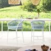 Maiden - Patio Counter Stool Sunproof Olefin (Set of 2) - Sky Blue - Image 6
