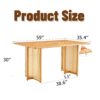 Style Dining Table With Imitation Rattan Texture For Dining Room Living Room Office - Wood - Image 3
