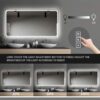 LED Bathroom Mirror Vanity Mirrors With Front Lights Wall Mounted Anti-Fog Frameless Make Up Mirror With Light Copper-Free Mirror Horizontal Or Vertical - Clear - Image 10