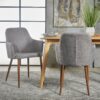 Elegant Dining Chair With Contoured Support - Light Gray - Image 2