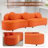 Modern Living Room Sofa Lamb Velvet Upholstered Couch Furniture For Home Or Office - Orange - Image 5