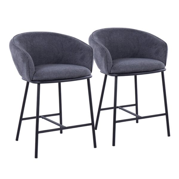 Ashland - Contemporary Counter Stool (Set of 2) - Black / Charcoal