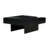 Mid Century Modern Coffee Table, Unique Square Wooden Coffee Table With 3 Drawers, Tempered Glass And Solid Wood Legs For Living Room - Black - Image 14