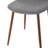 Mid Century Modern Fabric Upholstered Dining Chairs (Set of 2) - Light Gray Dark / Walnut - Image 13
