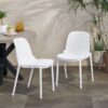 Outdoor Stacking Dining Side Chair (Set of 2) - White - Image 4