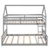 Twin Over Full House Bunk Bed With Built-In Ladder - Gray - Image 8