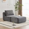 Compressed Sofa, Single Chaise Longue, Movable Ottoman For Living Room - Gray - Image 2