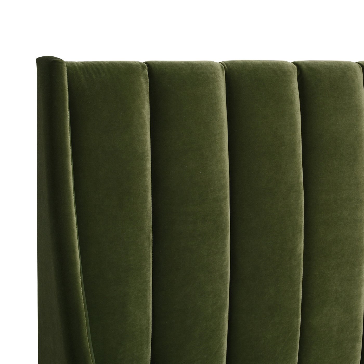 Aspen - Queen Vertical Tufted Modern Headboard Platform Bed Set - Olive Green - Image 9