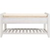 Multipurpose Entryway Shoe Rack With Cushioned Seat And Drawers Storage Bench - White - Image 10