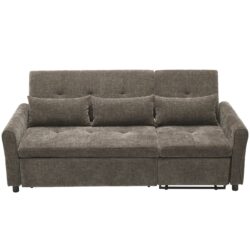 2 In 1 Sofa 3 Seater With Sofa Bed And Reversible Recliner - Dark Gray