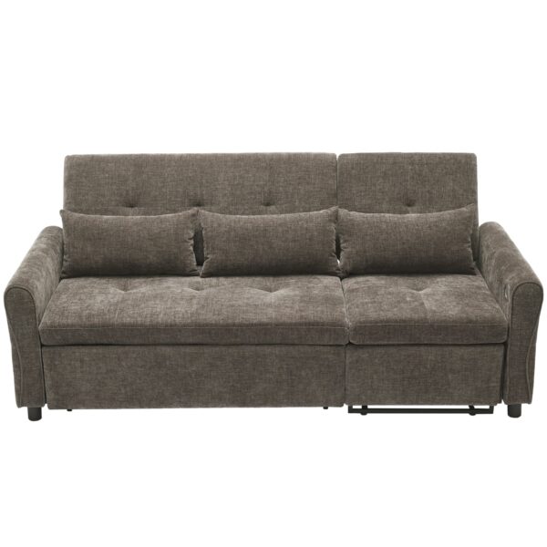 2 In 1 Sofa 3 Seater With Sofa Bed And Reversible Recliner - Dark Gray