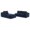 2 Pices Free Combination Minimalist Style Modular Sectional, Wrinkle Resistant Couch Set L Shaped Compressed Sofa For Living Room - Dark Blue - Image 10