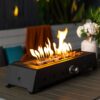 28" Tabletop Fire Pit, Propane Gas Fire Pit With Quick Connect Joint, Glass Wind Guard And Lava Rock, Outdoor Portable Tabletop Fire Pit - Black - Image 2